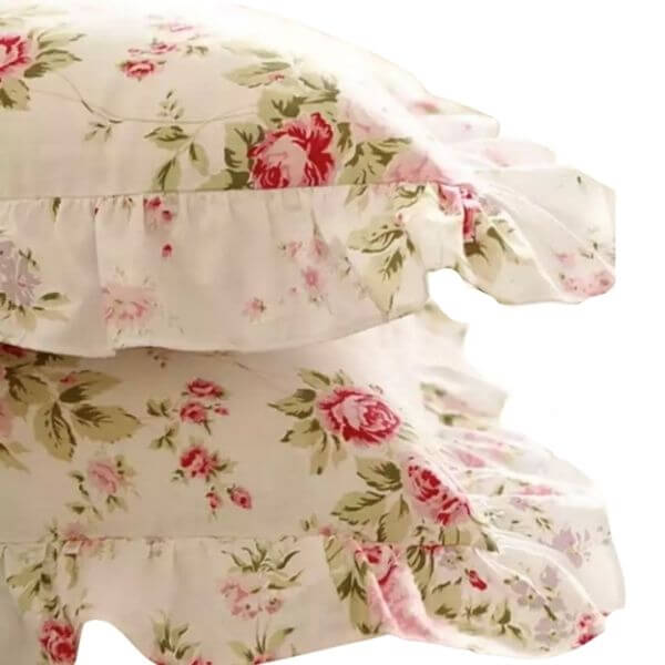 Funda de almohada de estampado floral de 100% algodón 2