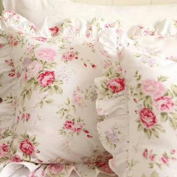 Funda de almohada de estampado floral de 100% algodón