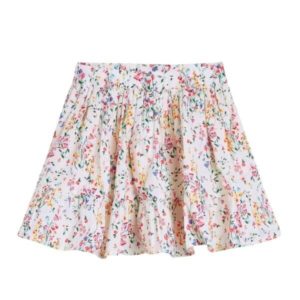 Falda mini con estampado floral.