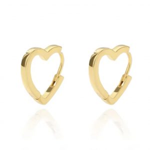 Pendientes love acero con baño de oro