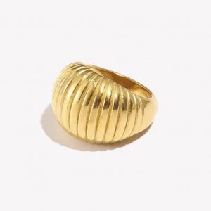 Anillo Mallorca acero baño de oro